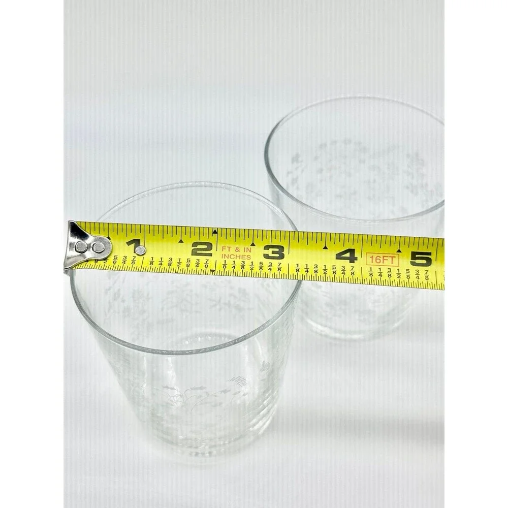 Set of 2 IKEA Hajml Glasses Etched Floral